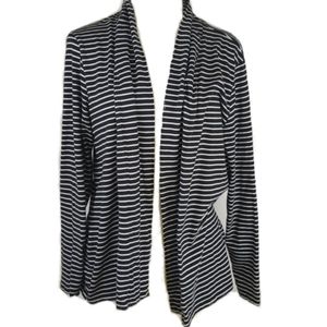 Chic Stripe Open Front Cardigan Size Large